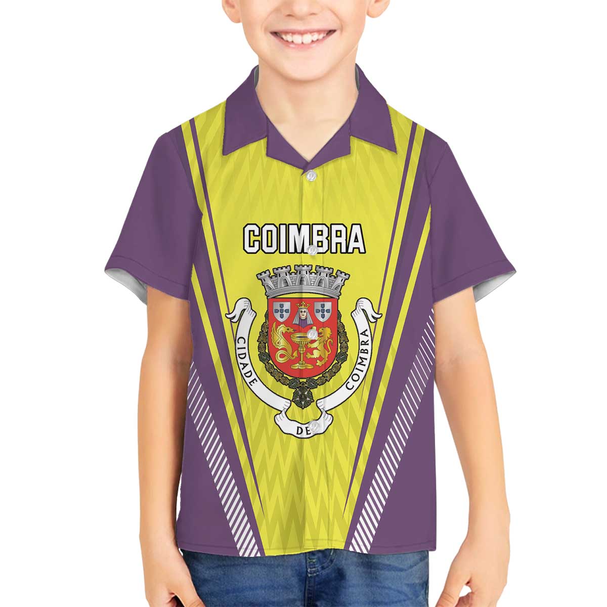 Personalized Coimbra Portugal Family Matching Off The Shoulder Long Sleeve Dress and Hawaiian Shirt Sporty Style - Wonder Print Shop