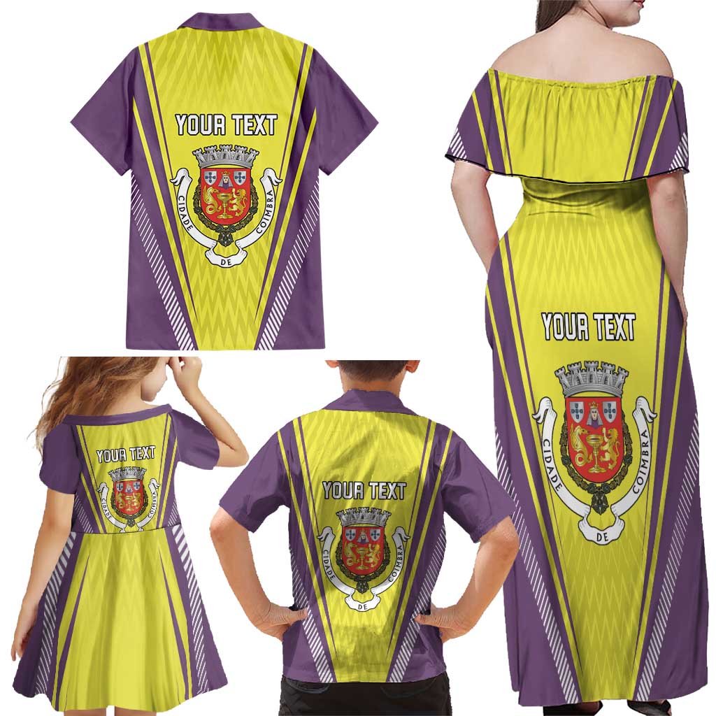 Personalized Coimbra Portugal Family Matching Off Shoulder Maxi Dress and Hawaiian Shirt Sporty Style - Wonder Print Shop