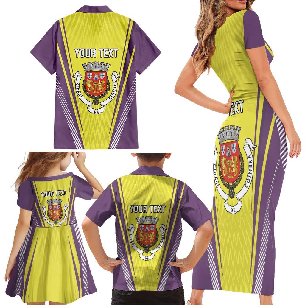 Personalized Coimbra Portugal Family Matching Short Sleeve Bodycon Dress and Hawaiian Shirt Sporty Style - Wonder Print Shop