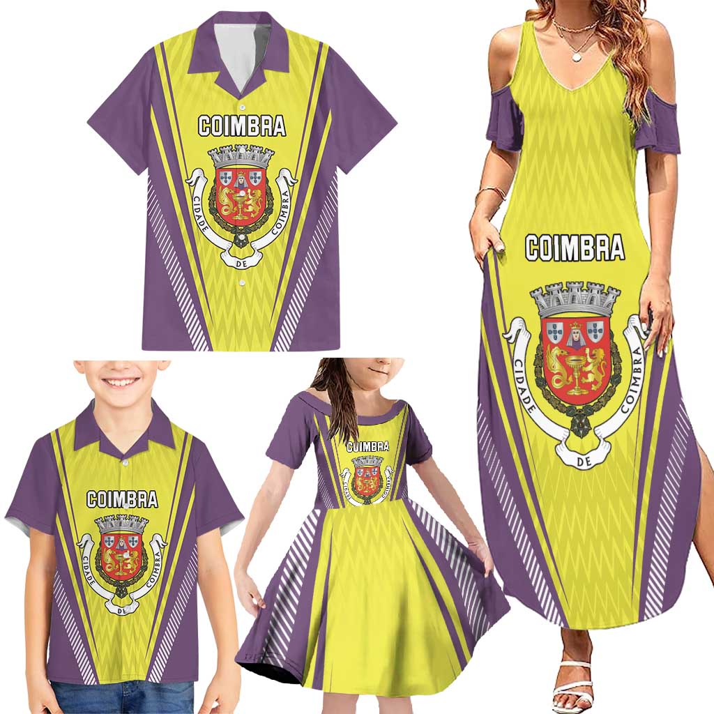 Personalized Coimbra Portugal Family Matching Summer Maxi Dress and Hawaiian Shirt Sporty Style - Wonder Print Shop