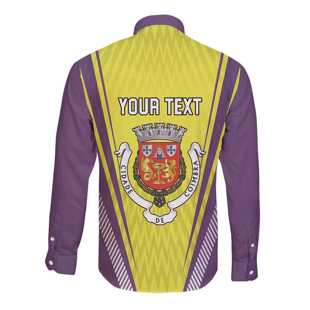 Personalized Coimbra Portugal Long Sleeve Button Shirt Sporty Style - Wonder Print Shop