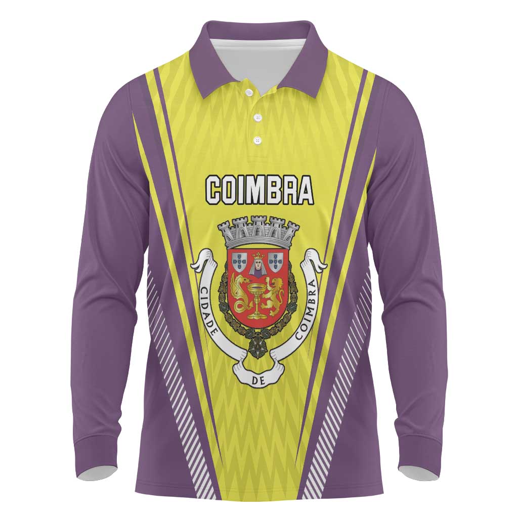 Personalized Coimbra Portugal Long Sleeve Polo Shirt Sporty Style - Wonder Print Shop