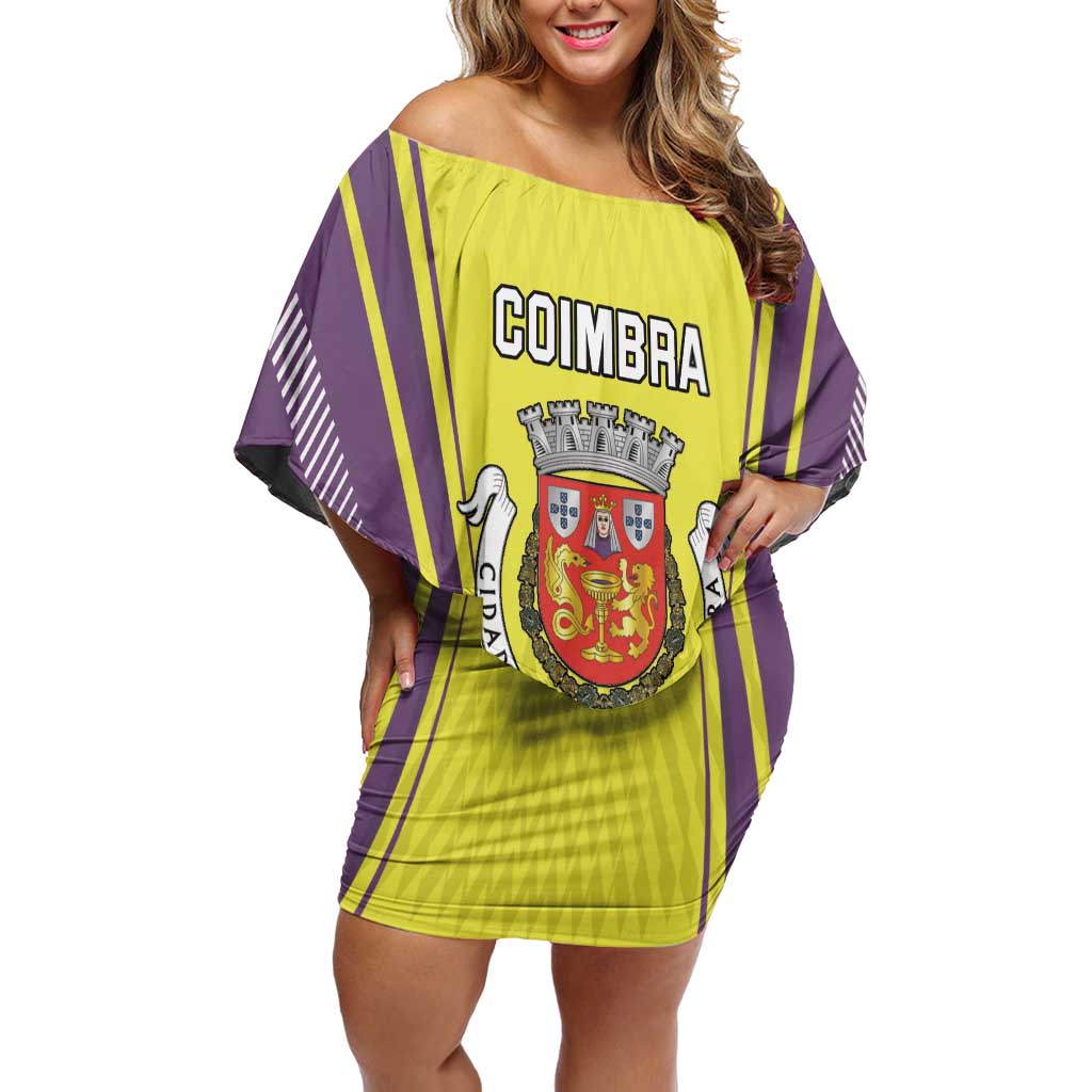 Personalized Coimbra Portugal Off Shoulder Short Dress Sporty Style - Wonder Print Shop