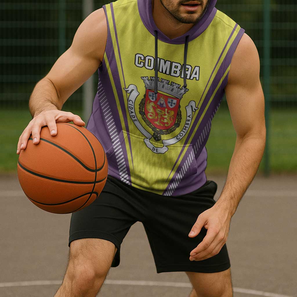 Personalized Coimbra Portugal Sleeveless Hoodie Sporty Style - Wonder Print Shop