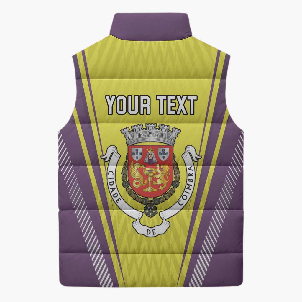 Personalized Coimbra Portugal Sleeveless Puffer Jacket Sporty Style - Wonder Print Shop