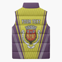 Personalized Coimbra Portugal Sleeveless Puffer Jacket Sporty Style - Wonder Print Shop