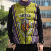 Personalized Coimbra Portugal Sleeveless Puffer Jacket Sporty Style - Wonder Print Shop