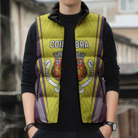Personalized Coimbra Portugal Sleeveless Puffer Jacket Sporty Style - Wonder Print Shop