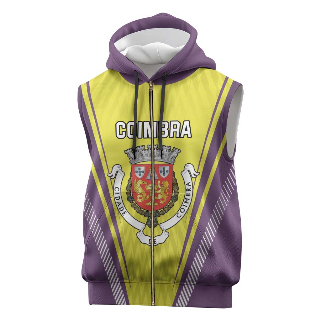 Personalized Coimbra Portugal Sleeveless Zip Hoodie Sporty Style - Wonder Print Shop