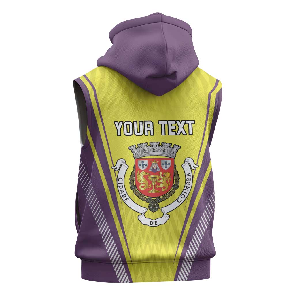 Personalized Coimbra Portugal Sleeveless Zip Hoodie Sporty Style - Wonder Print Shop