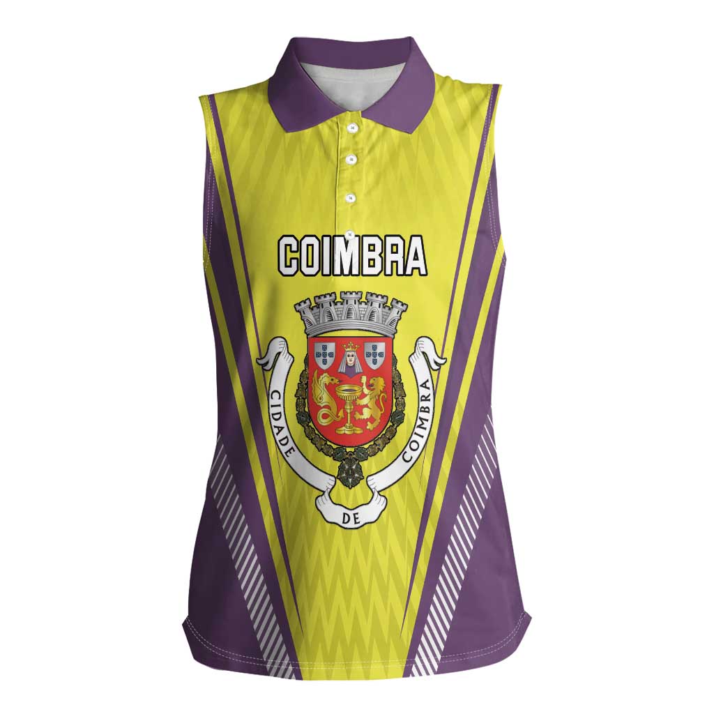 Personalized Coimbra Portugal Women Sleeveless Polo Shirt Sporty Style - Wonder Print Shop
