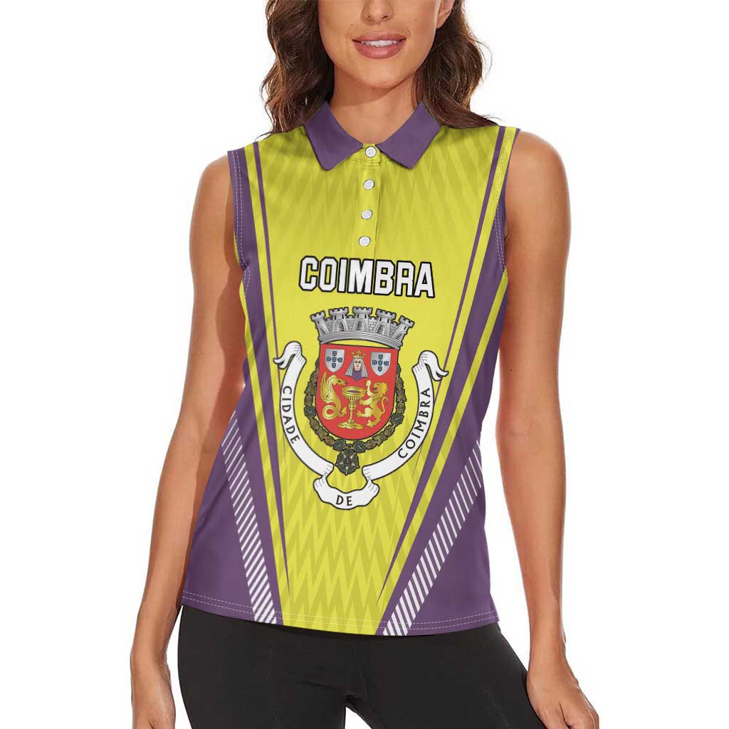 Personalized Coimbra Portugal Women Sleeveless Polo Shirt Sporty Style - Wonder Print Shop