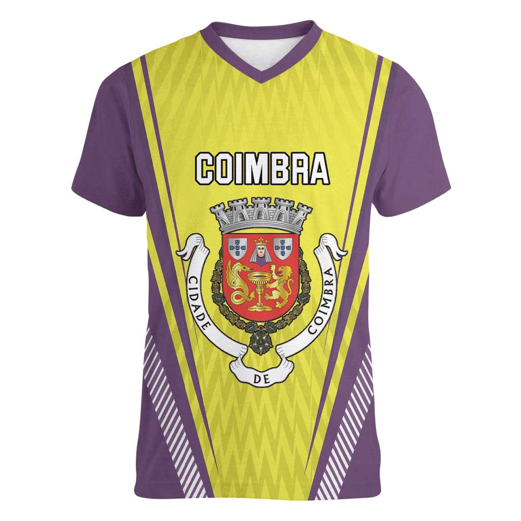Personalized Coimbra Portugal Women V-Neck T-Shirt Sporty Style - Wonder Print Shop