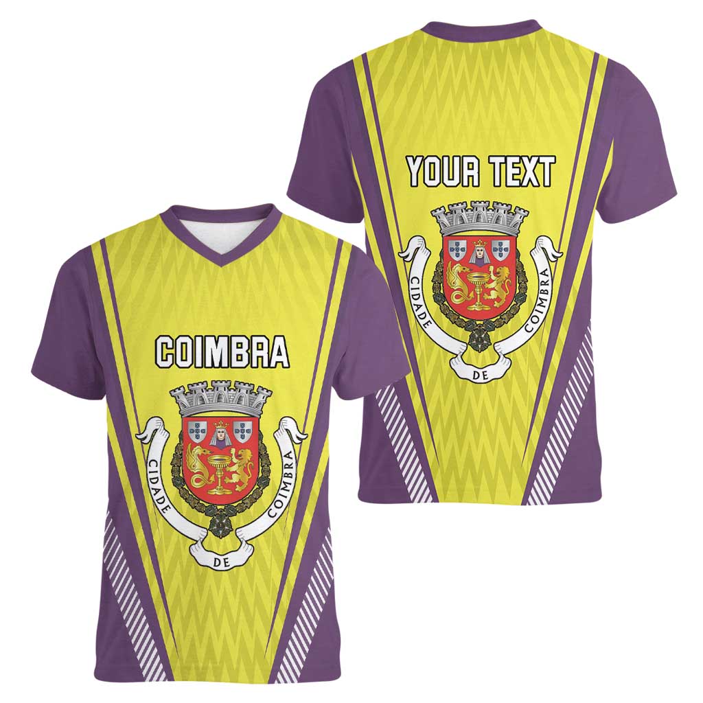 Personalized Coimbra Portugal Women V-Neck T-Shirt Sporty Style - Wonder Print Shop