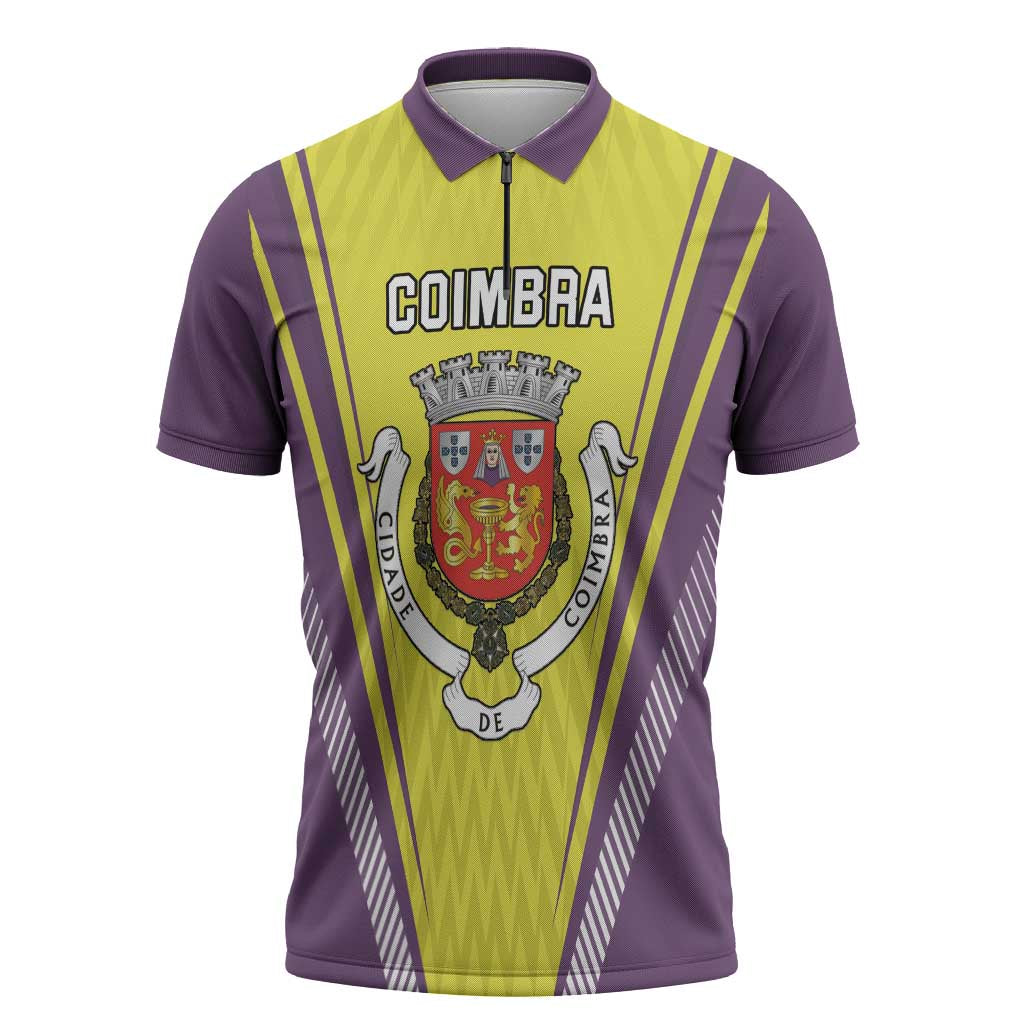 Personalized Coimbra Portugal Zipper Polo Shirt Sporty Style - Wonder Print Shop