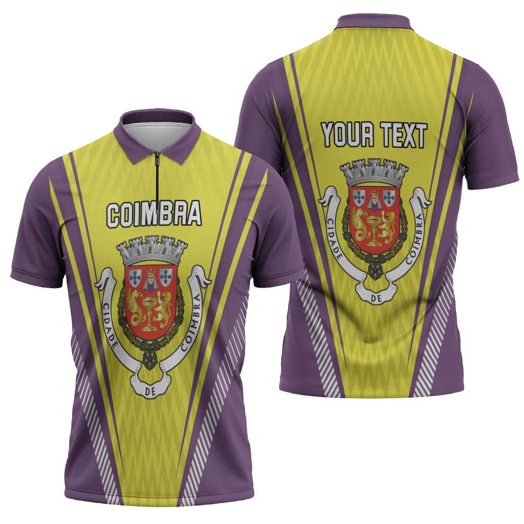 Personalized Coimbra Portugal Zipper Polo Shirt Sporty Style - Wonder Print Shop