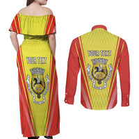 Personalized Evora Portugal Couples Matching Off Shoulder Maxi Dress and Long Sleeve Button Shirt Sporty Style - Wonder Print Shop