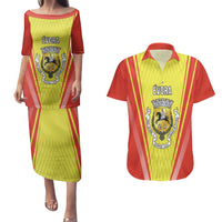 Personalized Evora Portugal Couples Matching Puletasi and Hawaiian Shirt Sporty Style - Wonder Print Shop