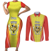 Personalized Evora Portugal Couples Matching Short Sleeve Bodycon Dress and Long Sleeve Button Shirt Sporty Style - Wonder Print Shop