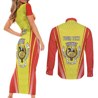 Personalized Evora Portugal Couples Matching Short Sleeve Bodycon Dress and Long Sleeve Button Shirt Sporty Style - Wonder Print Shop