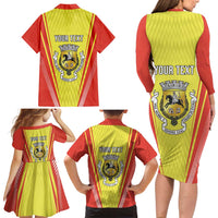 Personalized Evora Portugal Family Matching Long Sleeve Bodycon Dress and Hawaiian Shirt Sporty Style - Wonder Print Shop