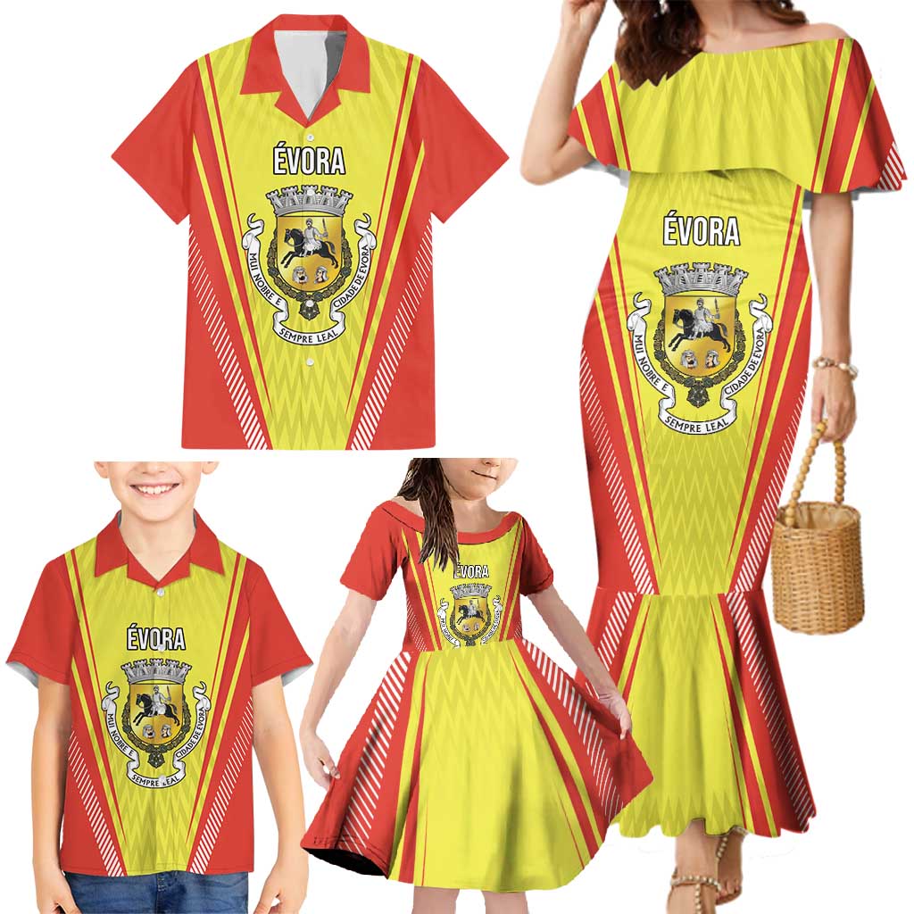 Personalized Evora Portugal Family Matching Mermaid Dress and Hawaiian Shirt Sporty Style - Wonder Print Shop