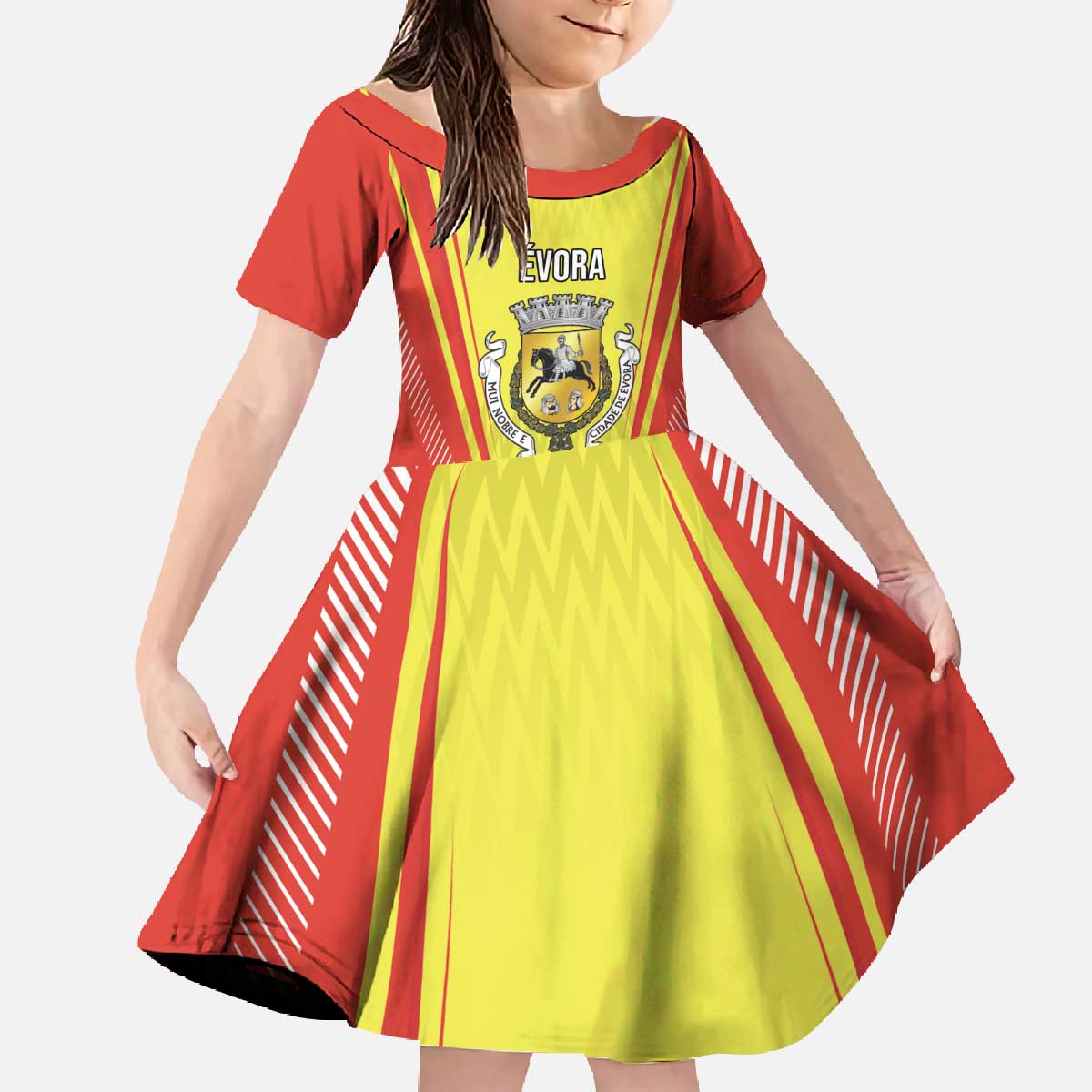 Personalized Evora Portugal Family Matching Off The Shoulder Long Sleeve Dress and Hawaiian Shirt Sporty Style - Wonder Print Shop