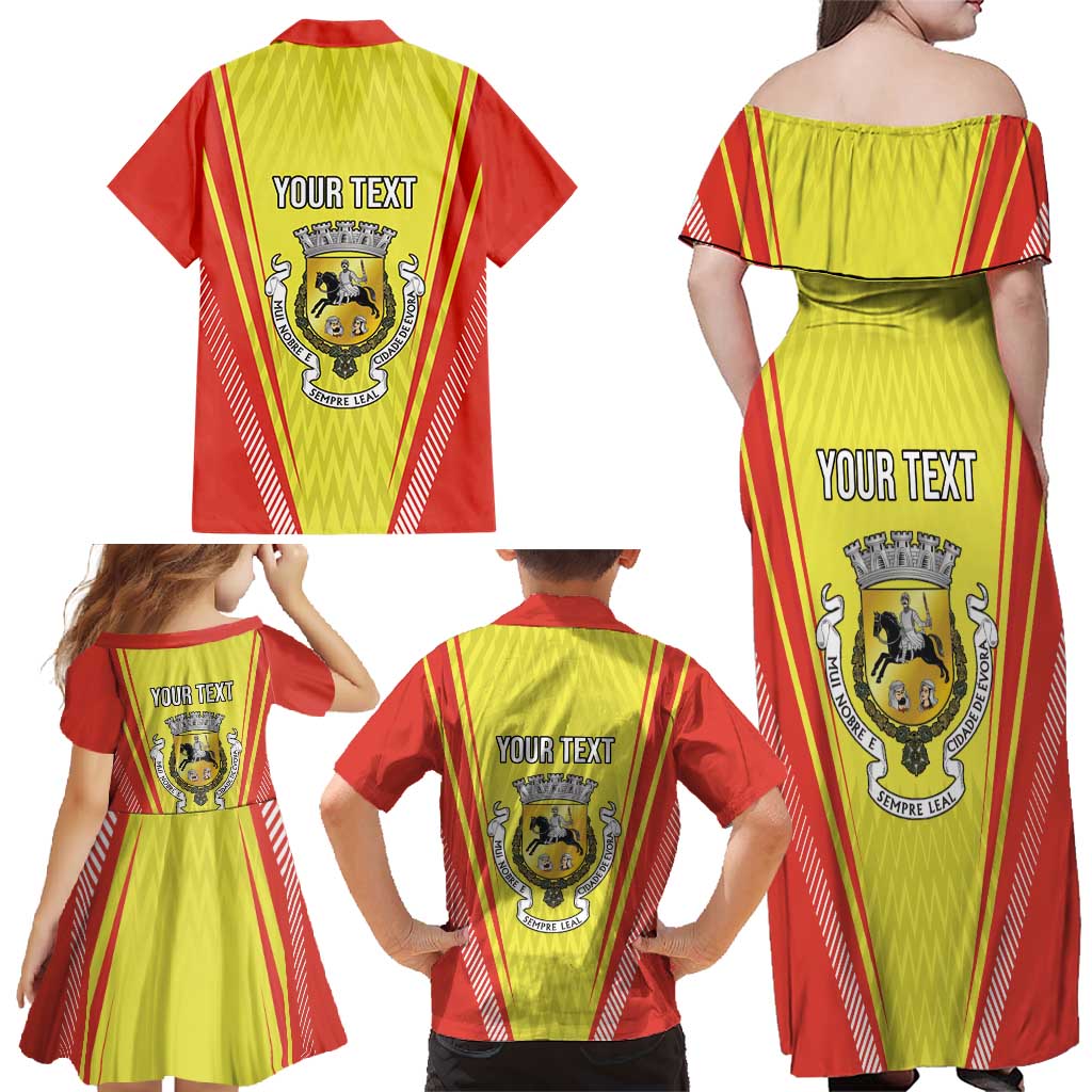 Personalized Evora Portugal Family Matching Off Shoulder Maxi Dress and Hawaiian Shirt Sporty Style - Wonder Print Shop