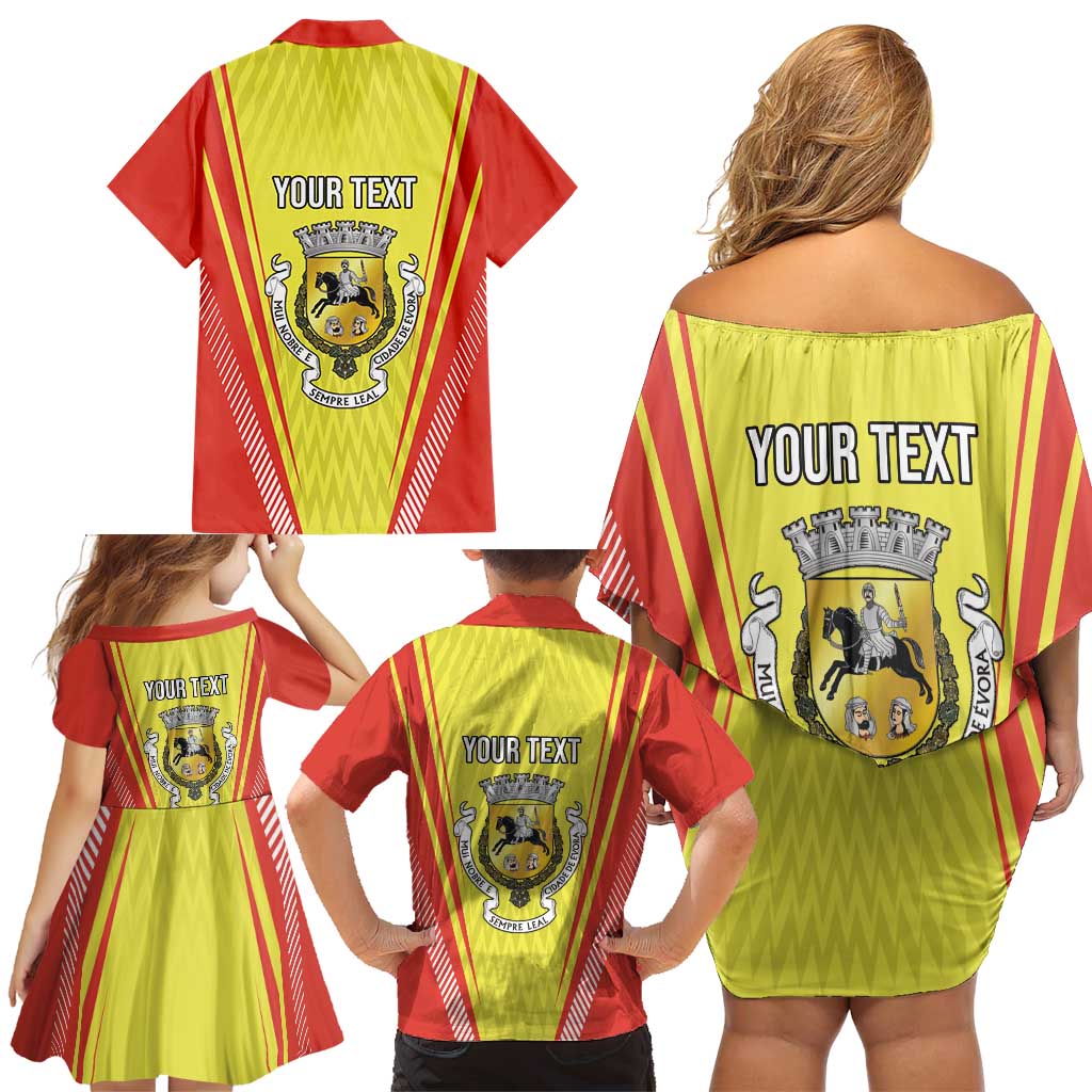 Personalized Evora Portugal Family Matching Off Shoulder Short Dress and Hawaiian Shirt Sporty Style - Wonder Print Shop