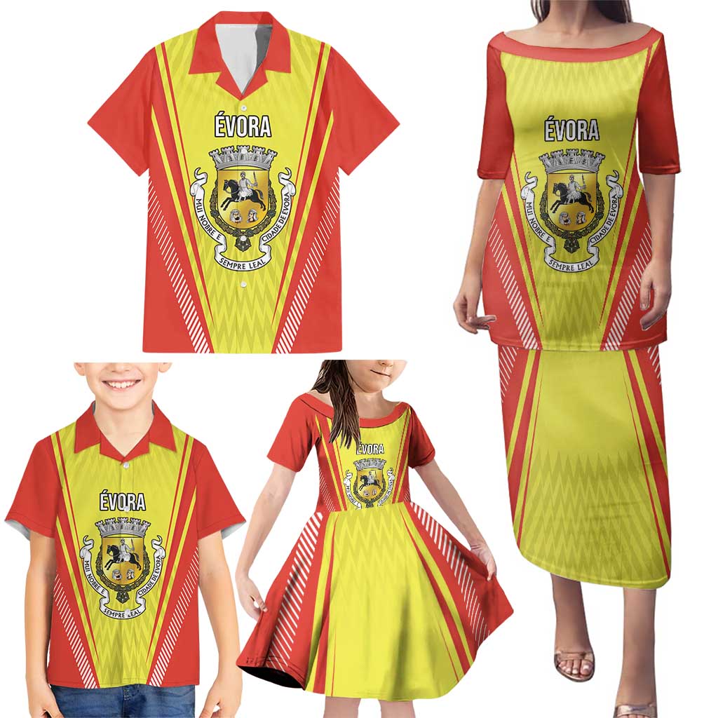 Personalized Evora Portugal Family Matching Puletasi and Hawaiian Shirt Sporty Style - Wonder Print Shop