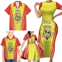 Personalized Evora Portugal Family Matching Short Sleeve Bodycon Dress and Hawaiian Shirt Sporty Style - Wonder Print Shop
