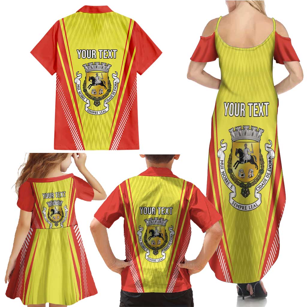 Personalized Evora Portugal Family Matching Summer Maxi Dress and Hawaiian Shirt Sporty Style - Wonder Print Shop