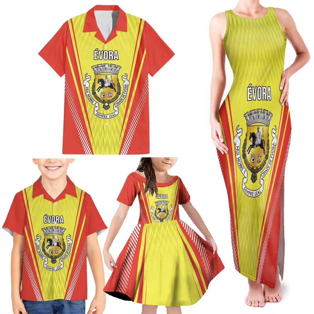 Personalized Evora Portugal Family Matching Tank Maxi Dress and Hawaiian Shirt Sporty Style - Wonder Print Shop