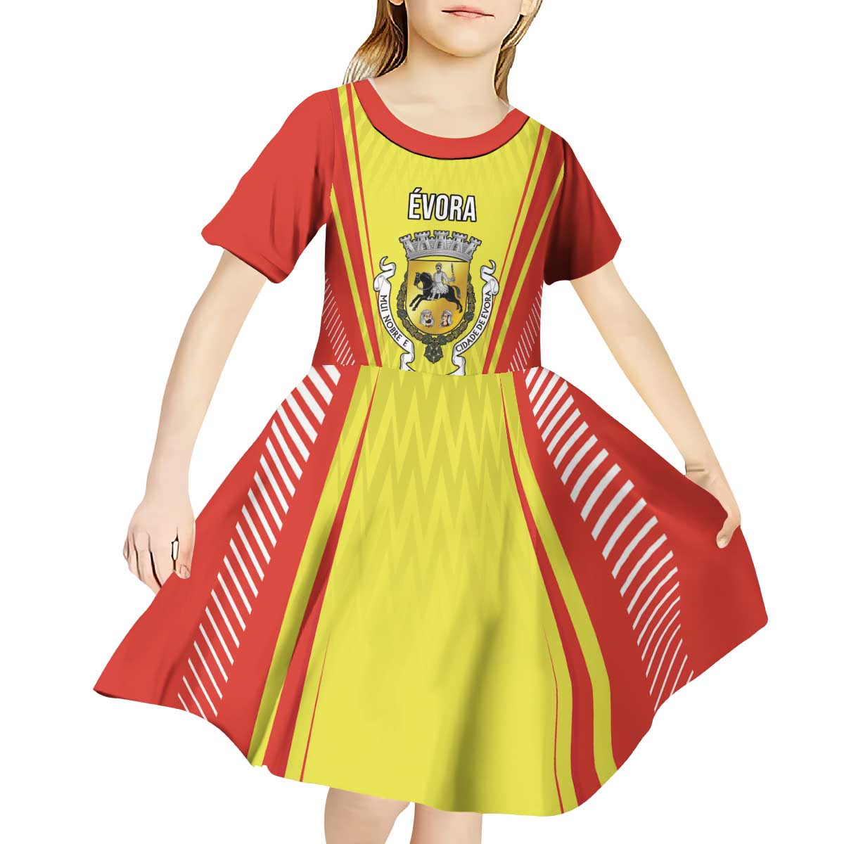 Personalized Evora Portugal Kid Short Sleeve Dress Sporty Style - Wonder Print Shop