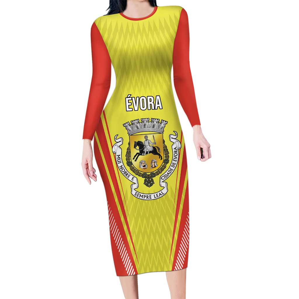 Personalized Evora Portugal Long Sleeve Bodycon Dress Sporty Style - Wonder Print Shop