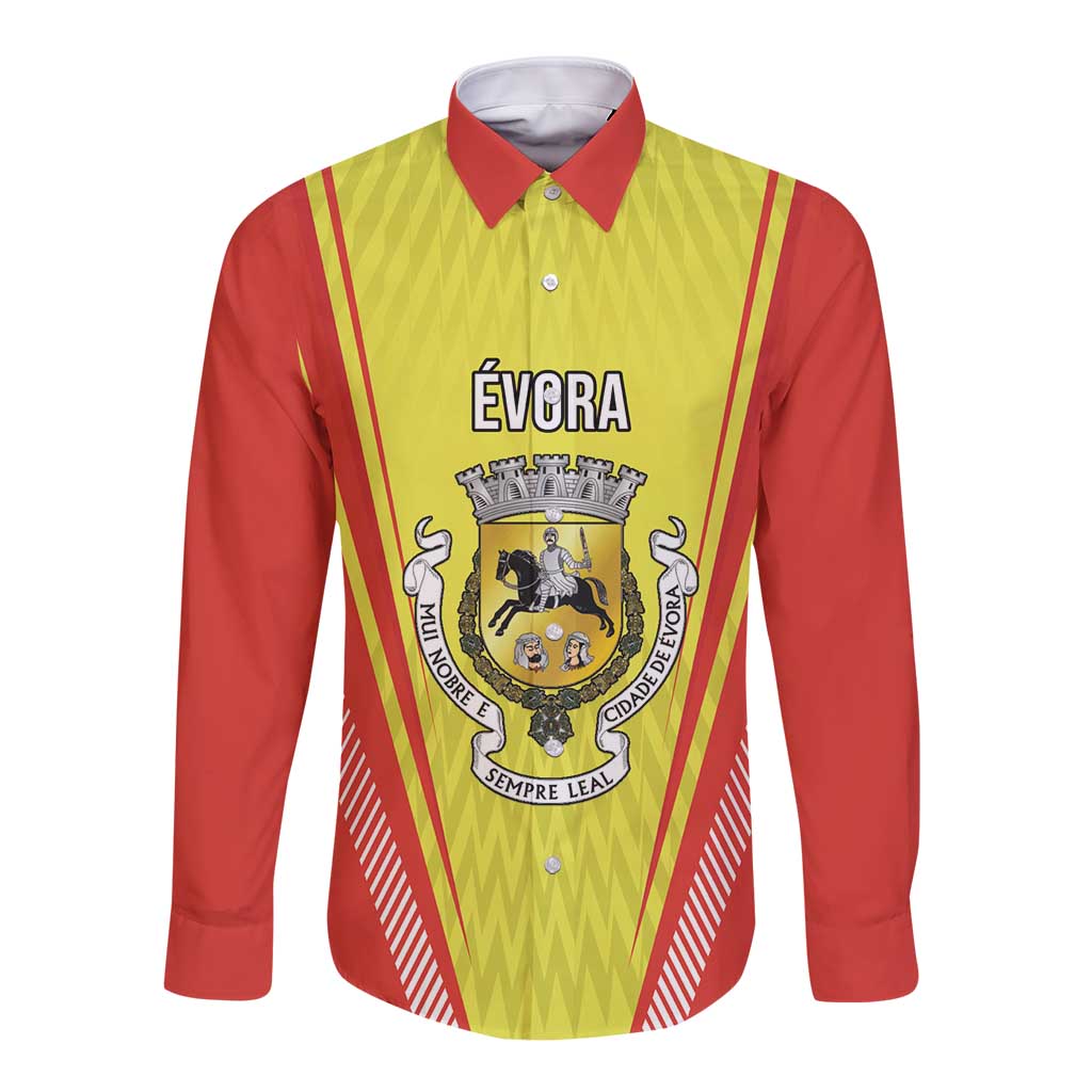 Personalized Evora Portugal Long Sleeve Button Shirt Sporty Style - Wonder Print Shop