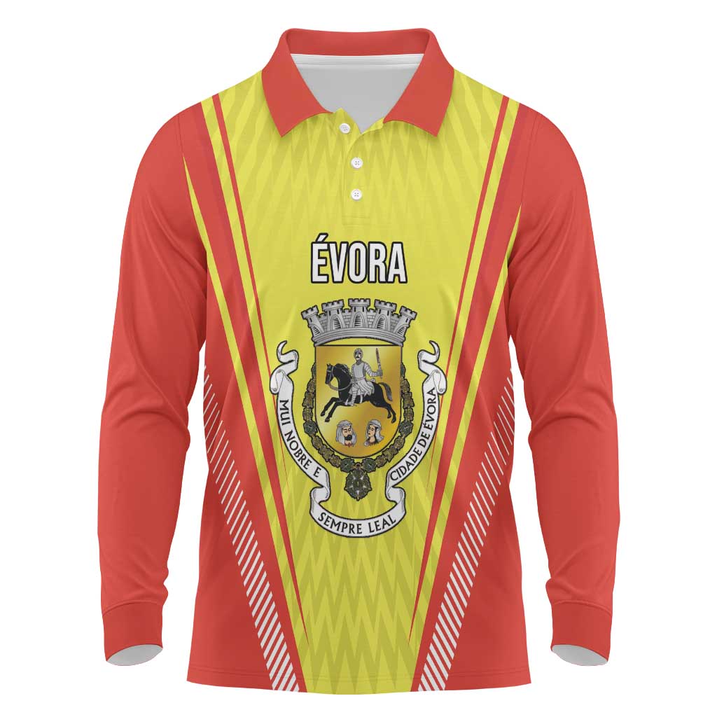 Personalized Evora Portugal Long Sleeve Polo Shirt Sporty Style - Wonder Print Shop