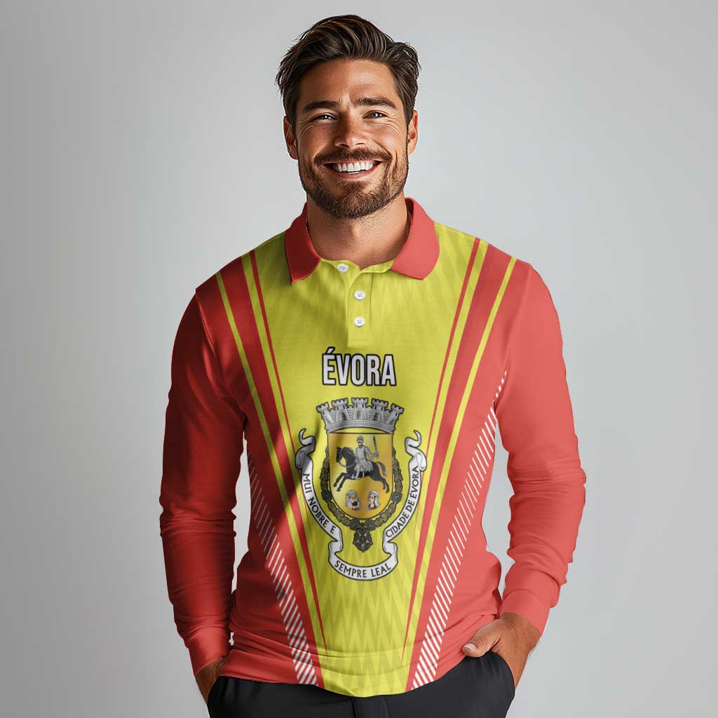 Personalized Evora Portugal Long Sleeve Polo Shirt Sporty Style - Wonder Print Shop