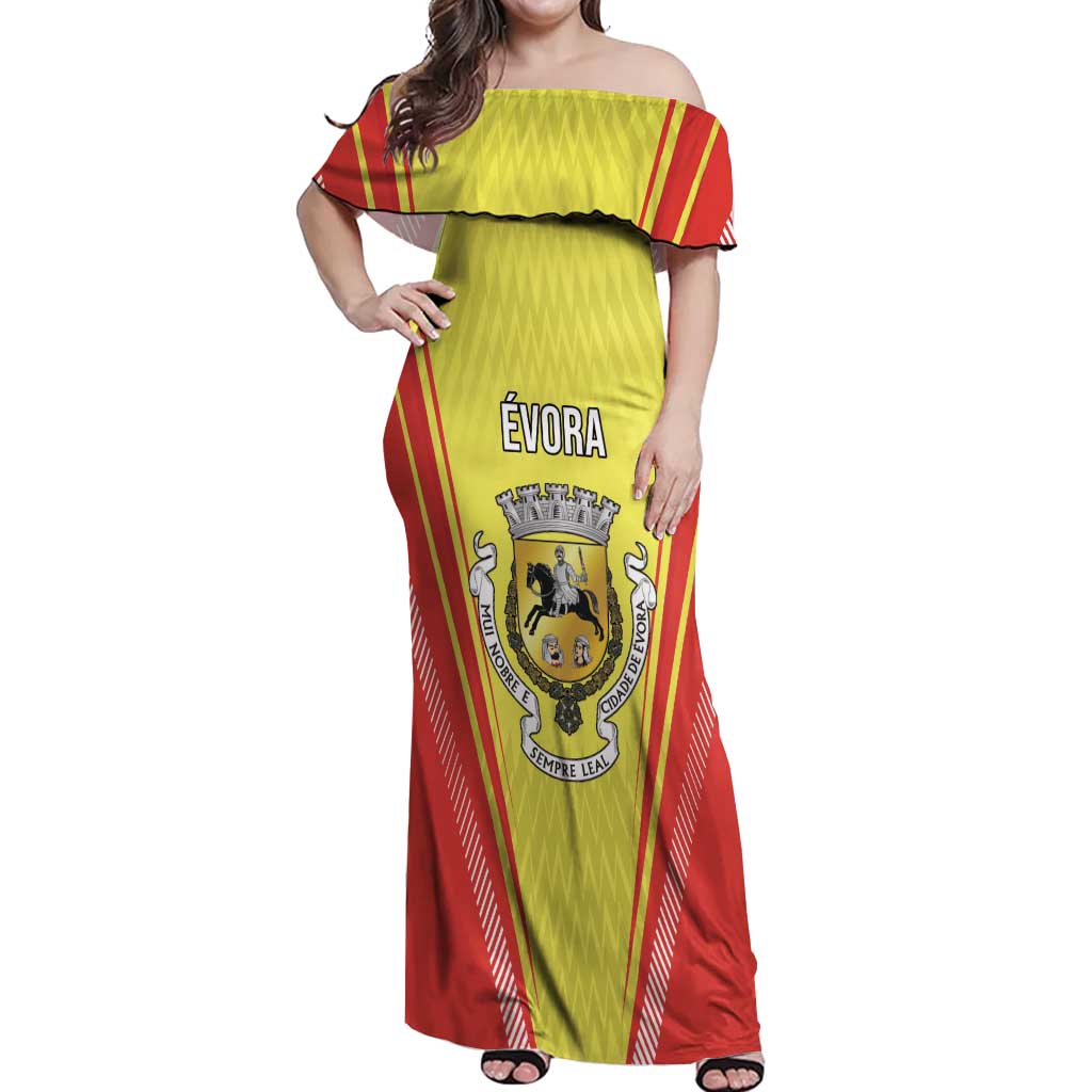 Personalized Evora Portugal Off Shoulder Maxi Dress Sporty Style - Wonder Print Shop
