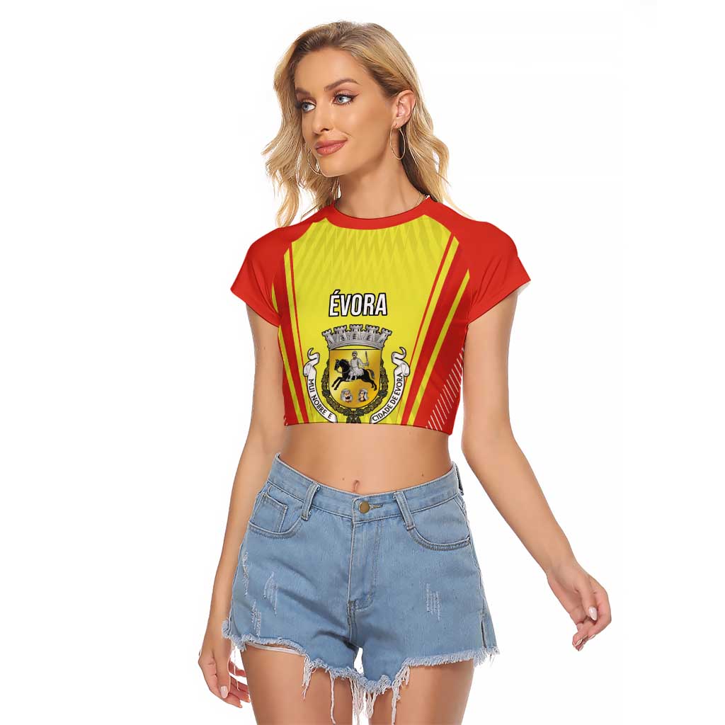 Personalized Evora Portugal Raglan Cropped T Shirt Sporty Style - Wonder Print Shop