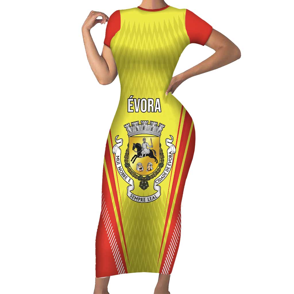 Personalized Evora Portugal Short Sleeve Bodycon Dress Sporty Style - Wonder Print Shop