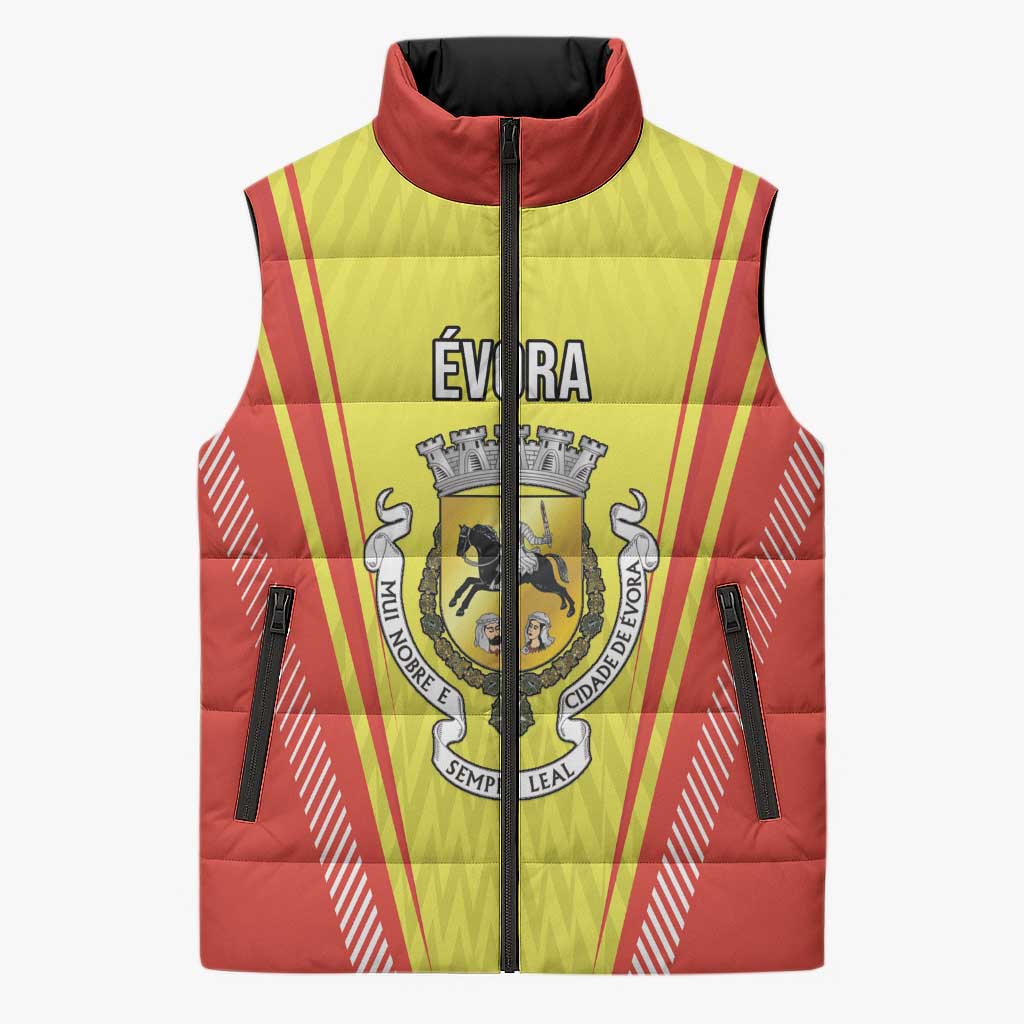 Personalized Evora Portugal Sleeveless Puffer Jacket Sporty Style - Wonder Print Shop