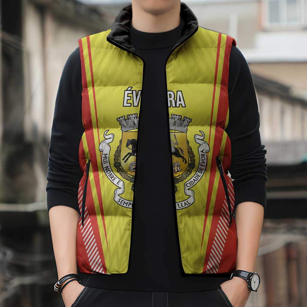 Personalized Evora Portugal Sleeveless Puffer Jacket Sporty Style - Wonder Print Shop