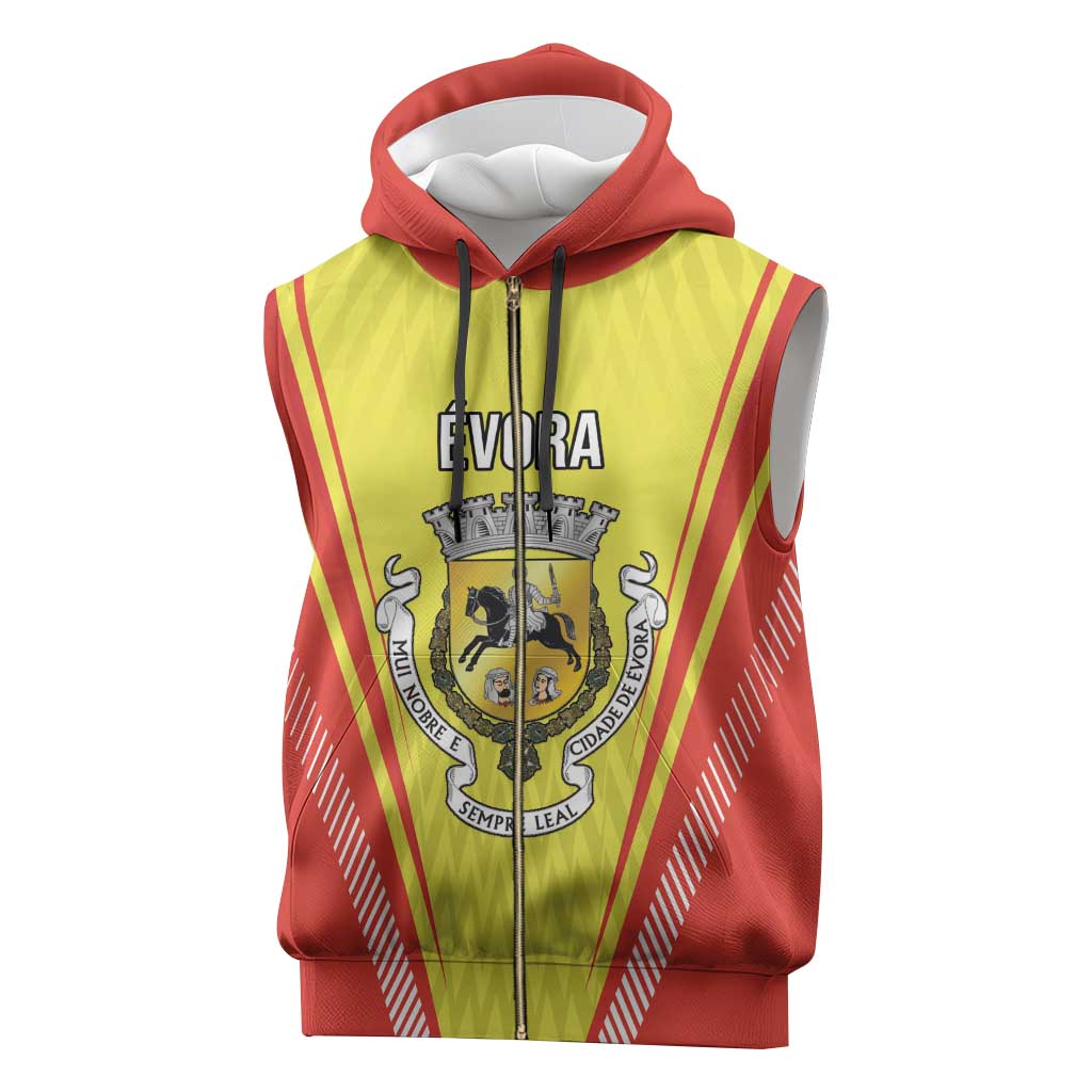 Personalized Evora Portugal Sleeveless Zip Hoodie Sporty Style - Wonder Print Shop