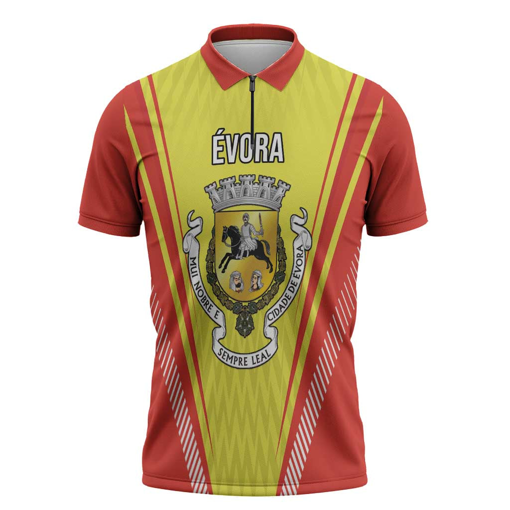 Personalized Evora Portugal Zipper Polo Shirt Sporty Style - Wonder Print Shop