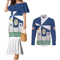 Faro Portugal Couples Matching Mermaid Dress and Long Sleeve Button Shirt Sporty Style - Wonder Print Shop