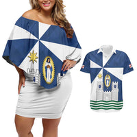 Faro Portugal Couples Matching Off Shoulder Short Dress and Hawaiian Shirt Sporty Style - Wonder Print Shop