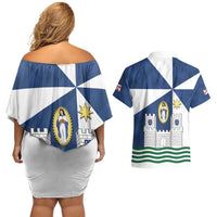 Faro Portugal Couples Matching Off Shoulder Short Dress and Hawaiian Shirt Sporty Style - Wonder Print Shop