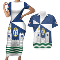 Faro Portugal Couples Matching Short Sleeve Bodycon Dress and Hawaiian Shirt Sporty Style - Wonder Print Shop