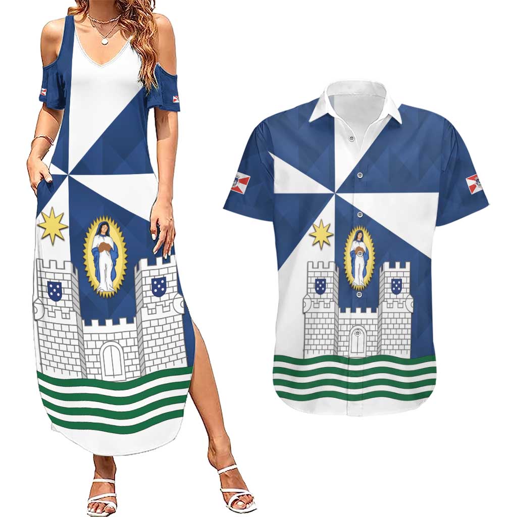 Faro Portugal Couples Matching Summer Maxi Dress and Hawaiian Shirt Sporty Style - Wonder Print Shop
